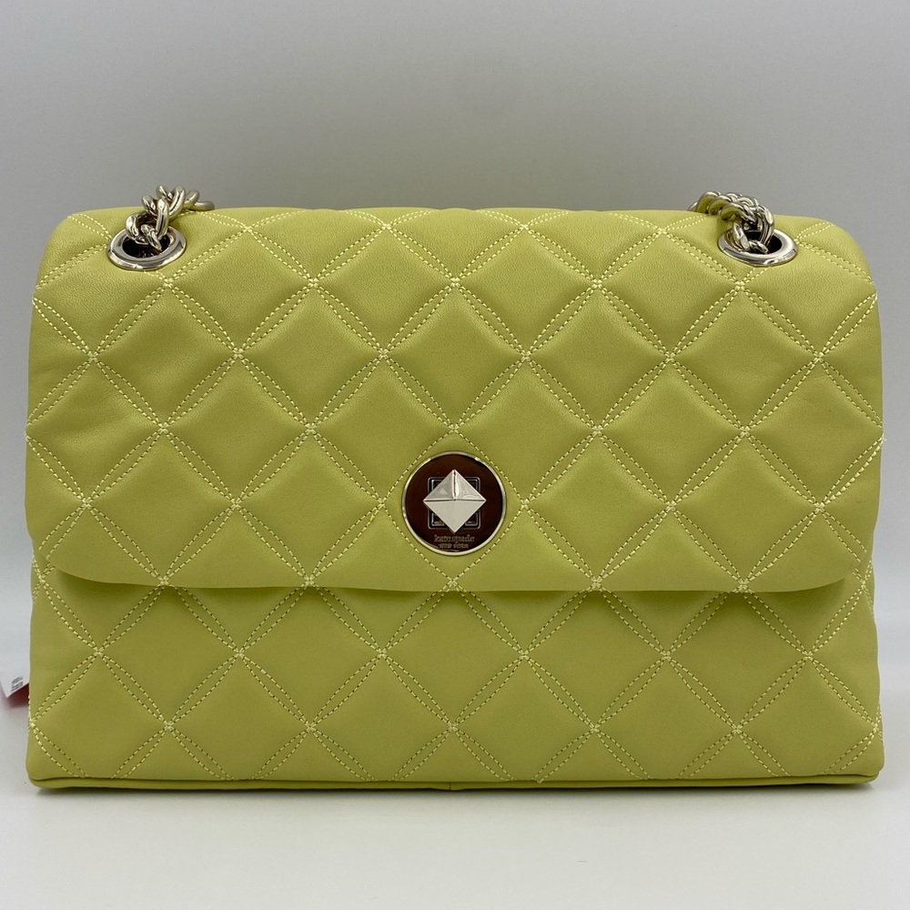 kate spade natalia frosty lime medium flap shoulder bag